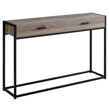 Monarch Specialties Accent Table - 48"L / Dark Taupe / Black Hall Console I 3511